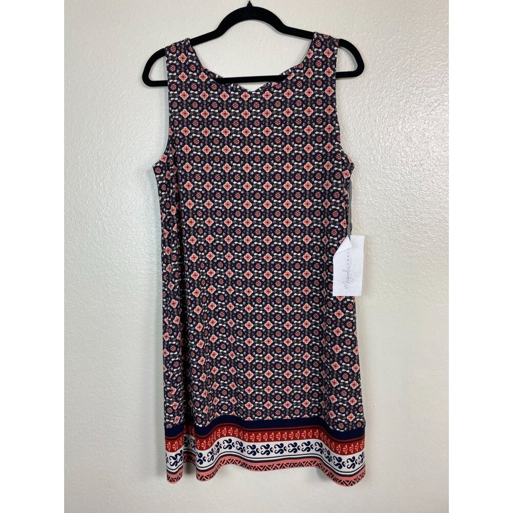 NEW‎ Magnolia Grace Floral Aliana Knit Sleeveless Shift Dress Women size Large